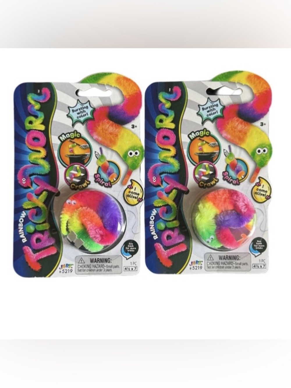 JARU Rainbow Tricky Worm Fidget Toy Lot Magic Crawl Spiral Sensory Stress Relief